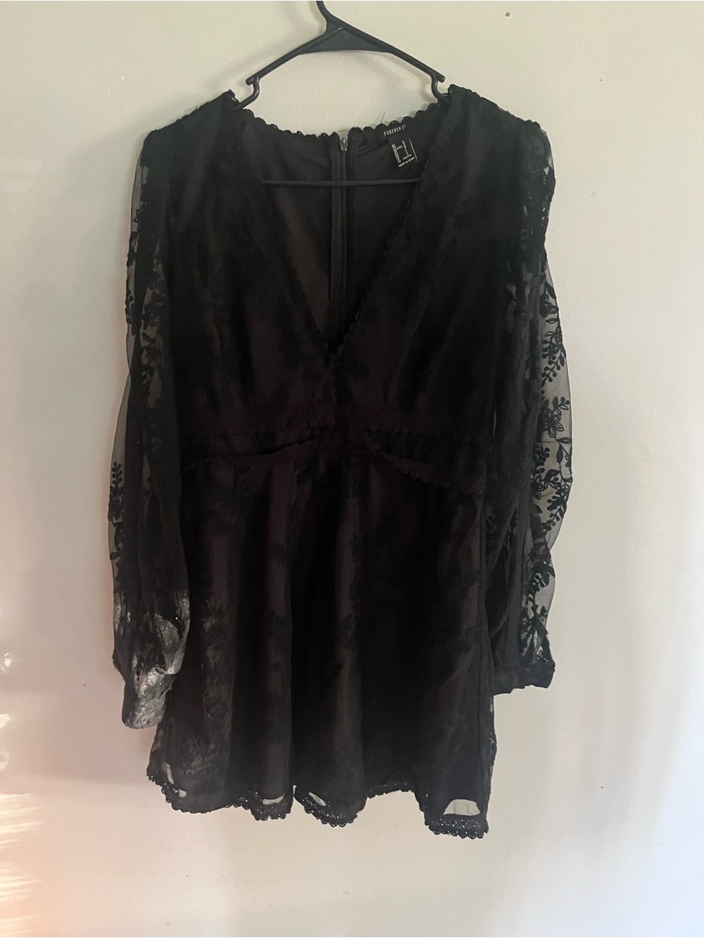 Forever 21 Black Lace V-Neck Tunic